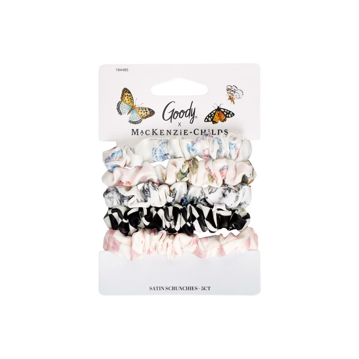 MacKenzie Childs x Goody Target – Satin Scrunchies Hair Ties Pack 5 count NEW