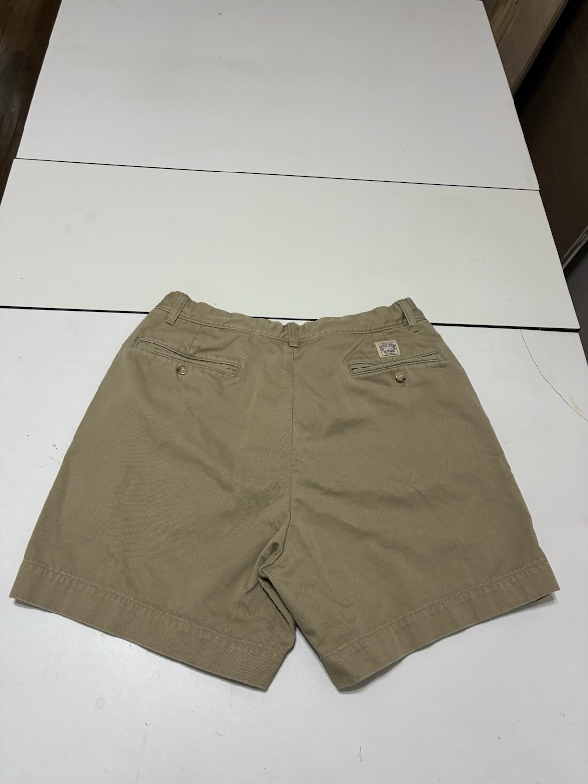 Vintage Polo Ralph Lauren Cormac Shorts 34 Khaki 6″ Inseam Relaxed Pleated Chino
