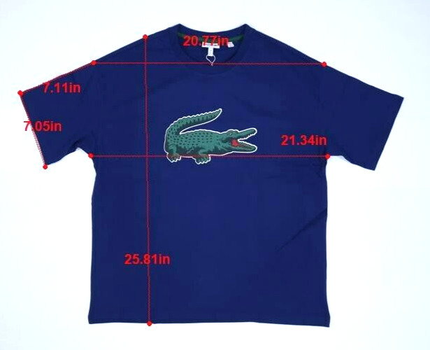 Lacoste Graphic Print Crocodile Cotton T-Shirt Navy Short Sleeve Boys 16 Years