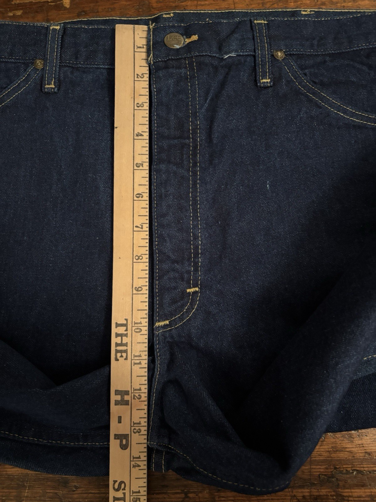 Vintage Lee Jeans Mens 40 x32 Dark Wash Regular Fit Straight Deadstock USA 70s