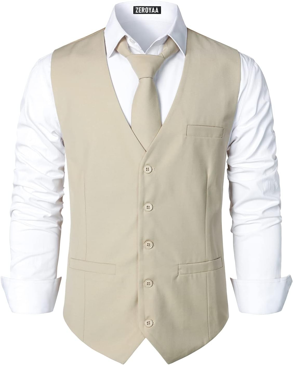 Men’s Business Formal Dress Vest 3 Pockets Slim Fit Suit Tuxedo Waistcoat V Neck