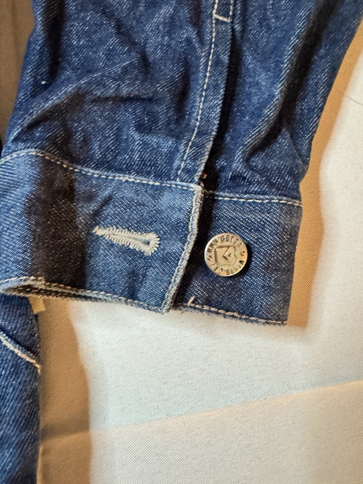 Y2K Kno’ Betta Denim Jacket Sz Medium Blue With Back Mouse Patch Hip Hop