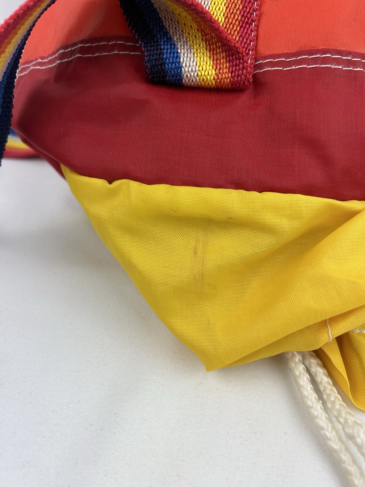 1970’s Rainbow Stripe Drawstring Bag Taiwan ROC Gay Pride Vintage LGBTQ