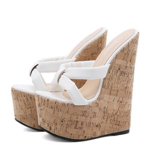 Women’s Mules Slides Summer Slippers Slip on Wedge High Heel Platform Sandals