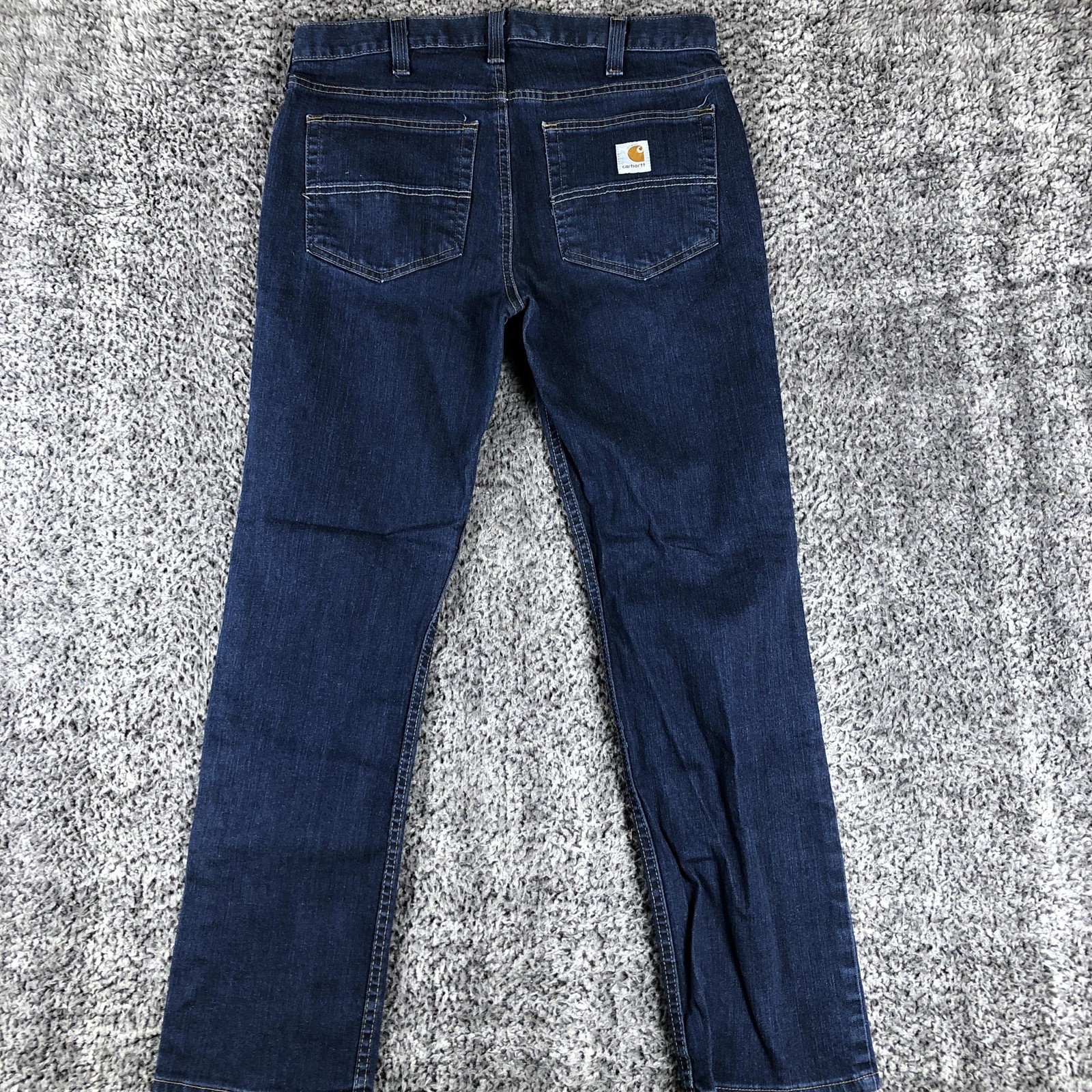 Carhartt Straight Fit Jeans Mens 33×30 Blue Straight Leg Denim Stretch Dark Wash