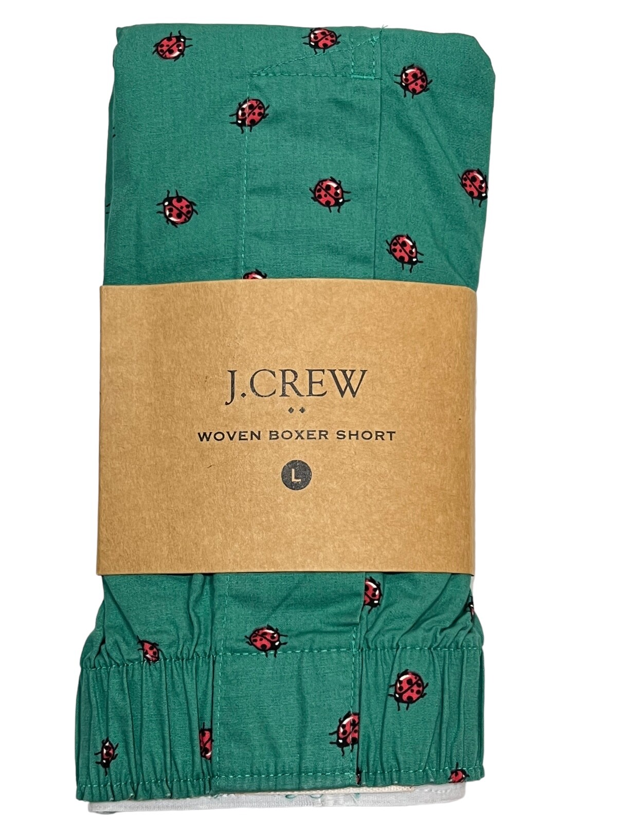 NWT J CREW Boxer Underwear Sz S-M-L-XL Green Red Ladybugs #11