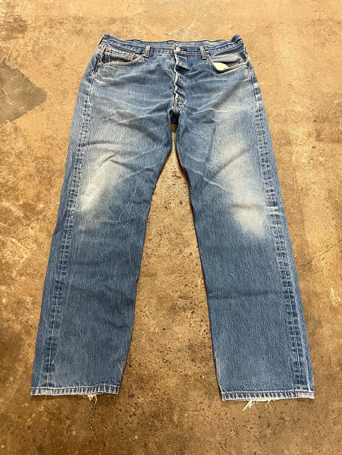 Levi’s 501 Shrink to Fit Jeans Mens 40×36 Blue Denim Cotton Original Straight