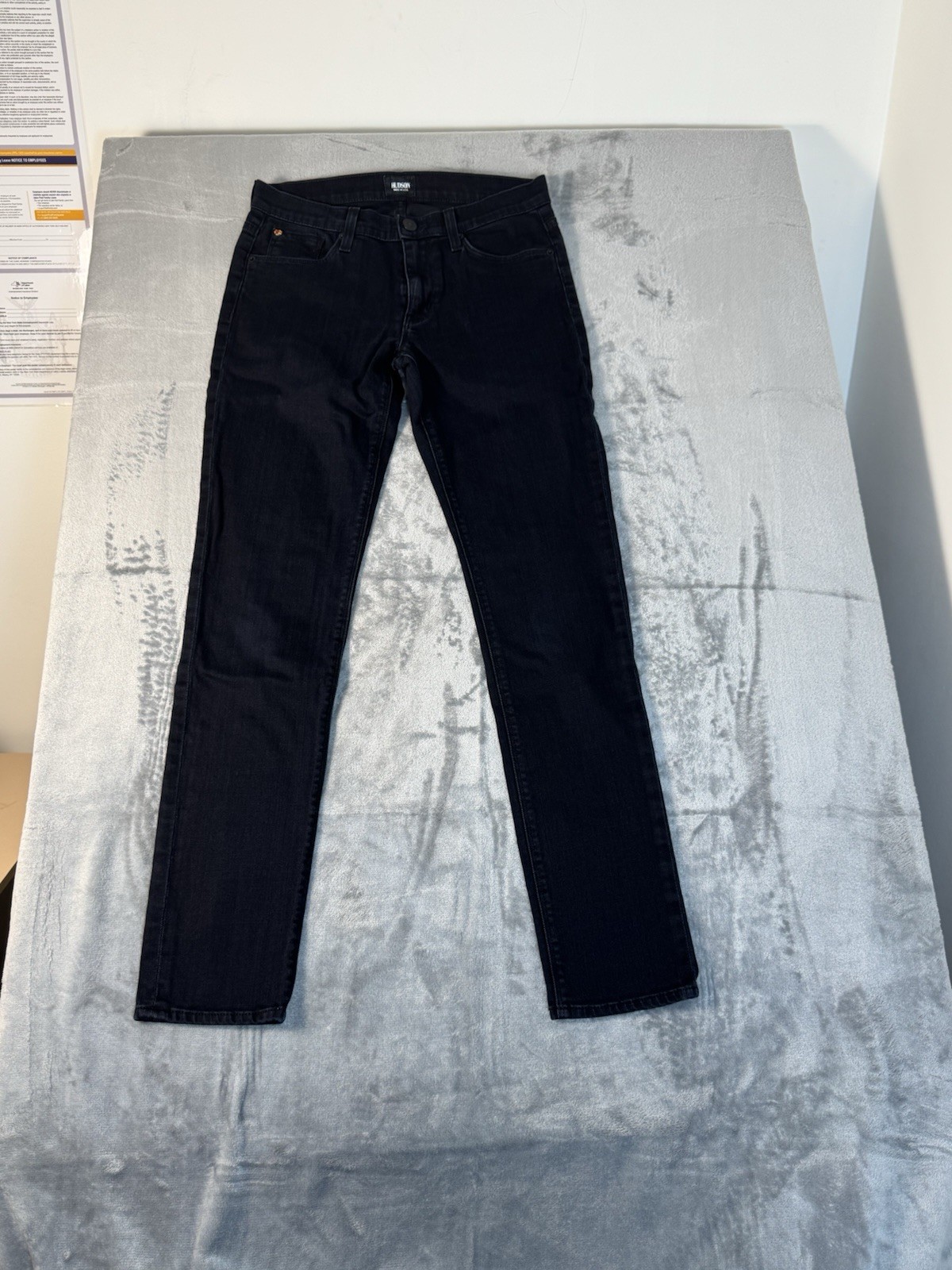 Hudson Jeans Women’s Black Denim Colette Mid Rise Straight Leg Jeans Waist 28