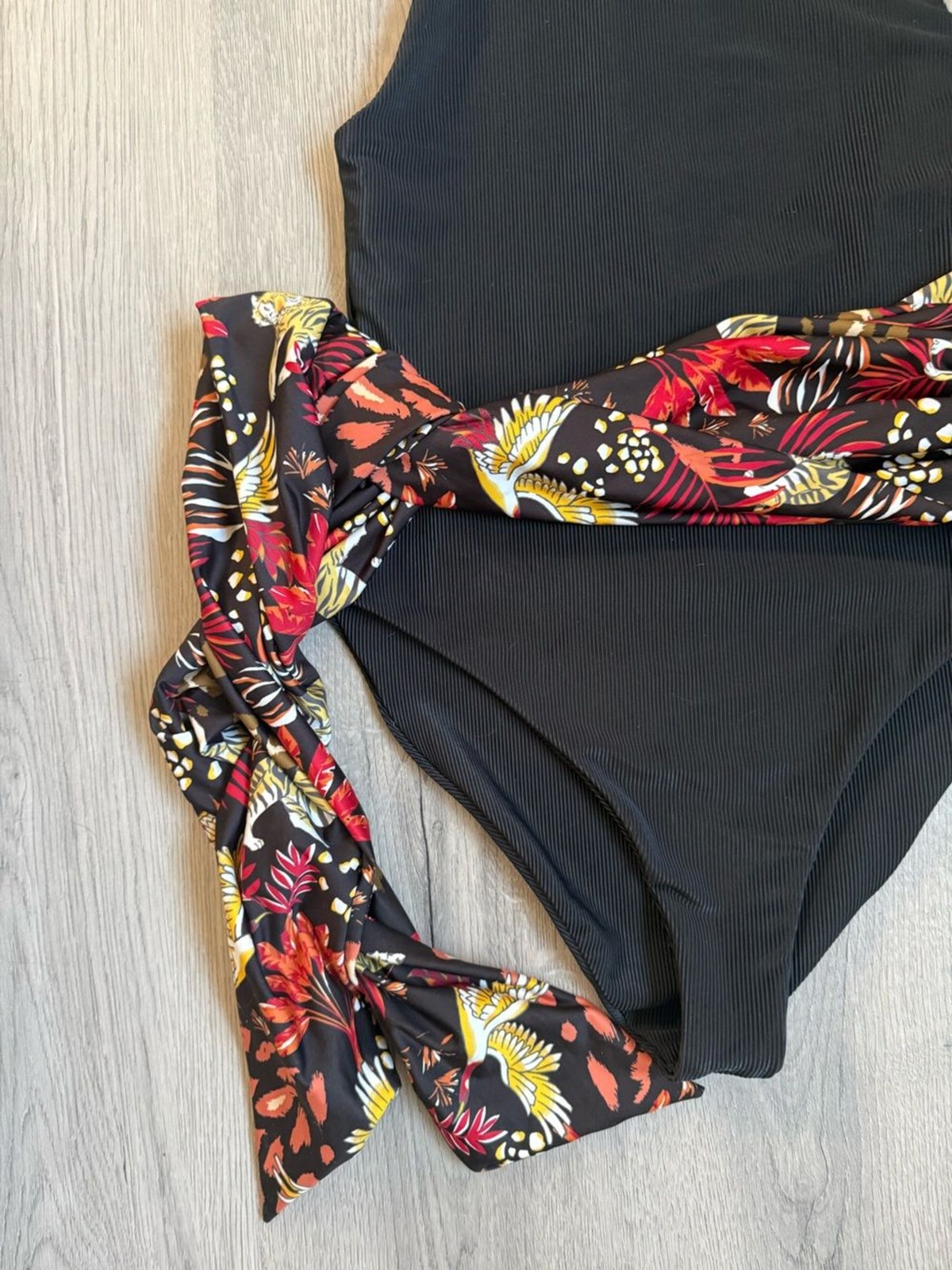 SAME Los Angeles Black One Piece Ribbed Swimsuit