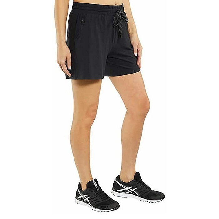 Pacific Trail Women’s Pull On Cozy Shorts Elastic Waist Zipped Pocket