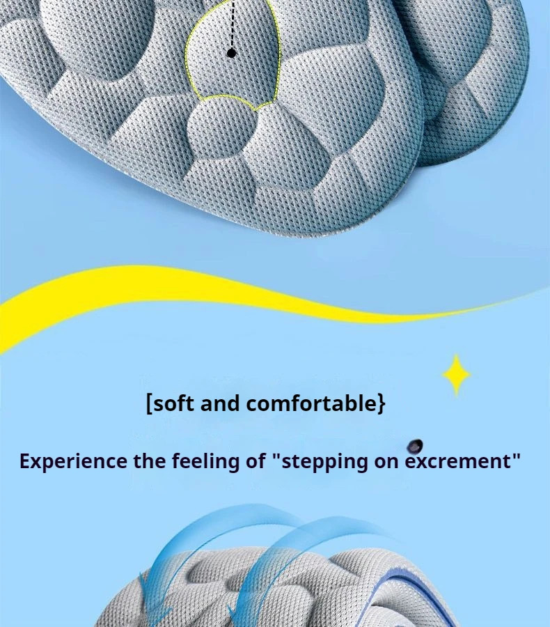 5D Insoles for Shoes Men Outdoor Running Sports Insole Feet Memory foam Shock Ab