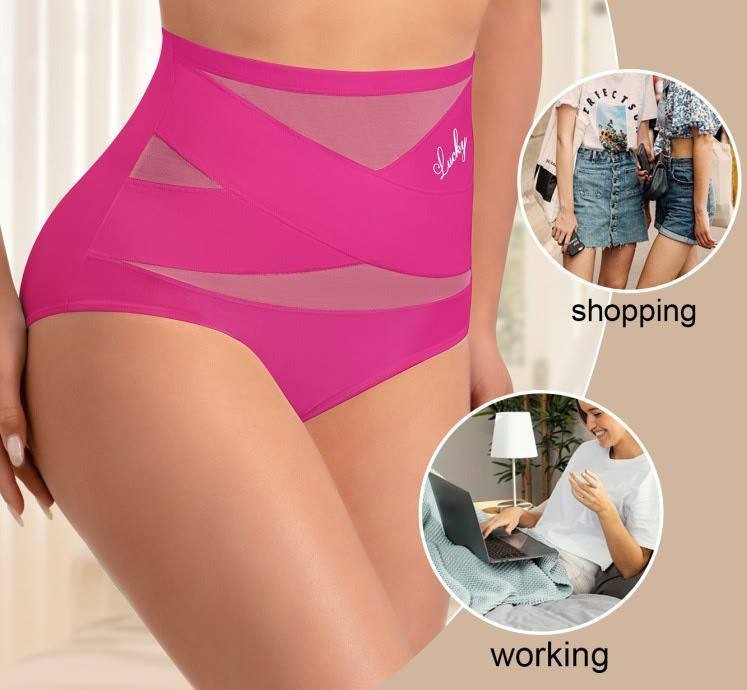 1 Pack High Waist Tummy Control Panties Shaping Cross Strap Briefs Women