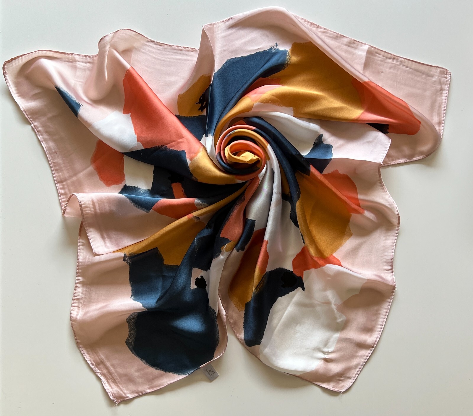 (Qty 2) FONYVE Silk Feeling Scarf Medium Square Satin Head Scarf 27.5 × 27.5 in