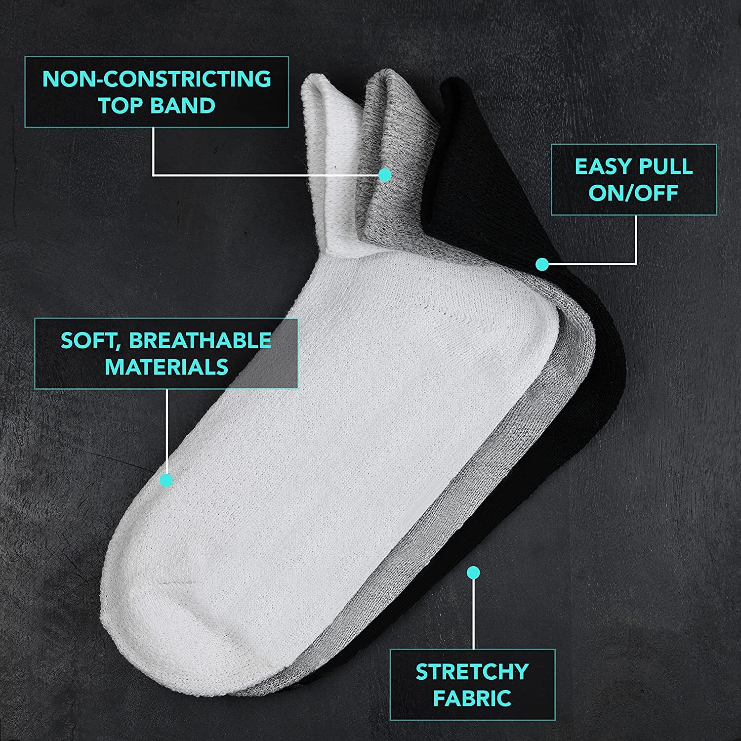 3-12 Pairs For Mens Womens Circulatory Diabetic Health Crew Ankle Cotton Socks