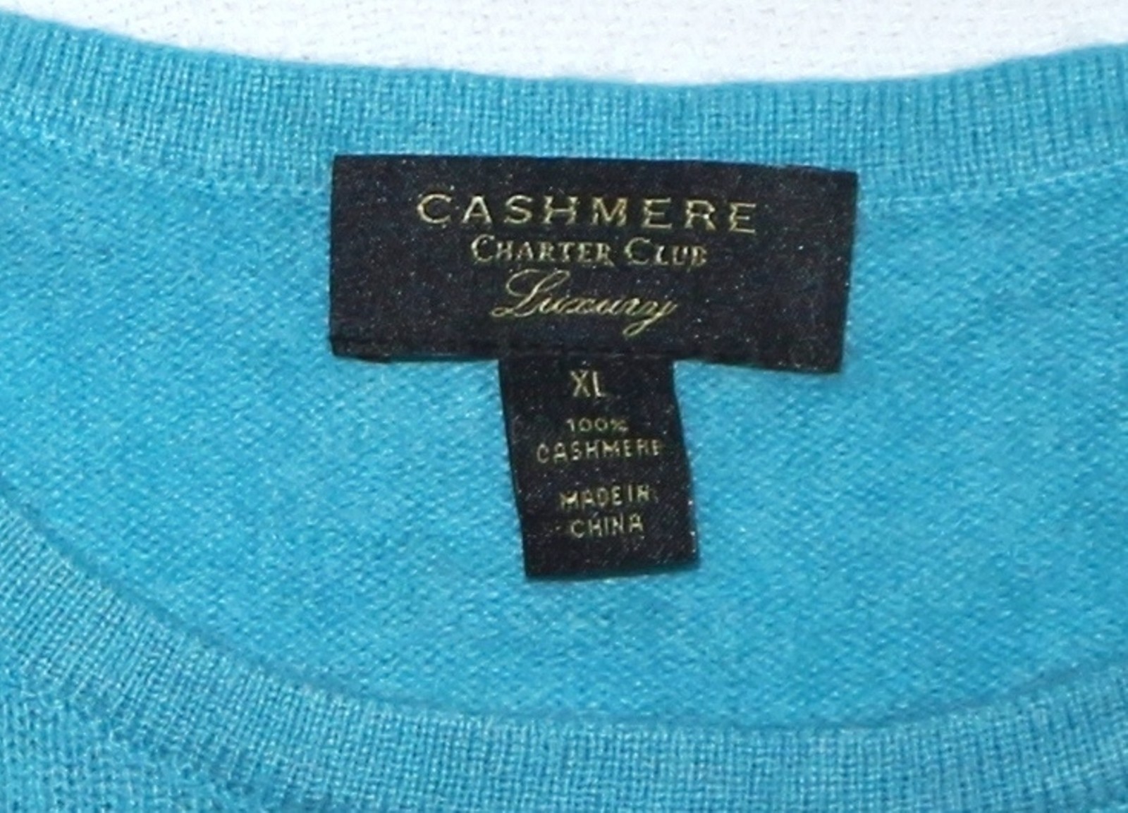 CHARTER CLUB Lt Blue Cashmere RndNck Swtr 40 In Chst 27.5 In Lng Sz XL EXC