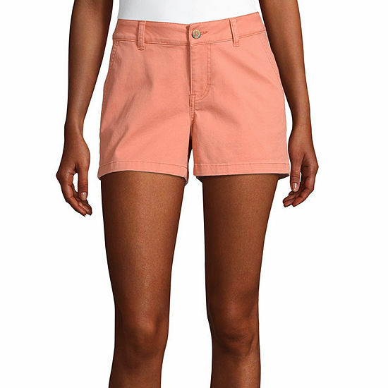 a.n.a. Women’s Mid Rise Twill Chino Shorts Size 16 Spanish Tile NEW 3.5″