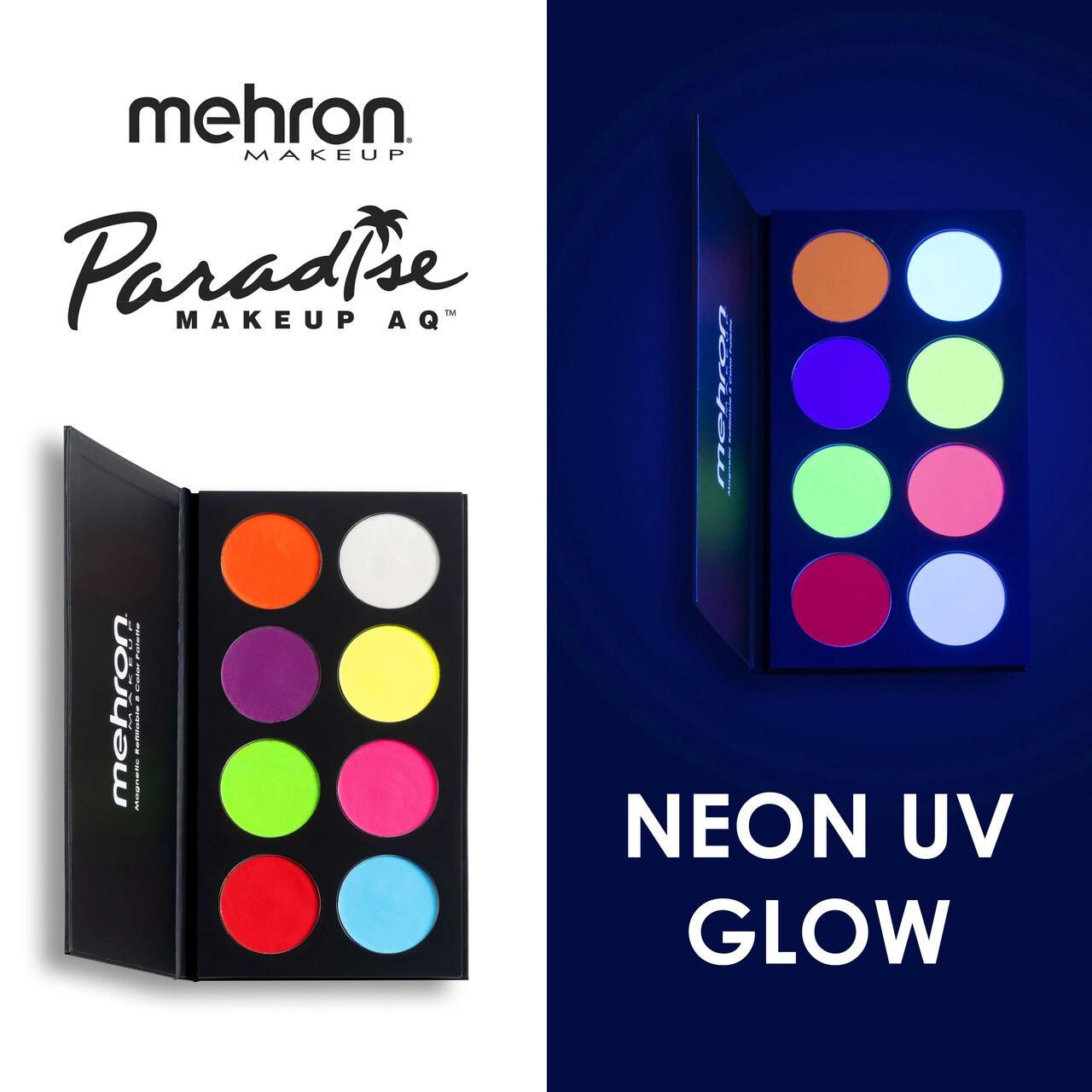 MEHRON PARADISE CAKE WATER BASE AQ 8 COLORS PALETTE FOUNDATION FACE BODY MAKEUP