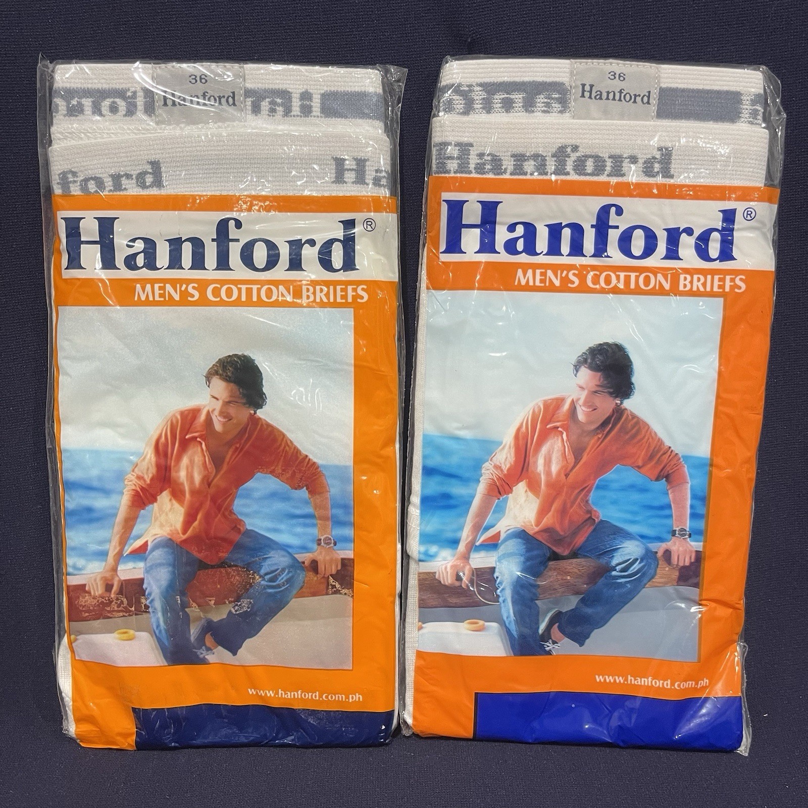 Lot Of 2 Hanford Men’s Cotton Briefs Double Padded Seat Size 36 New Old Stock