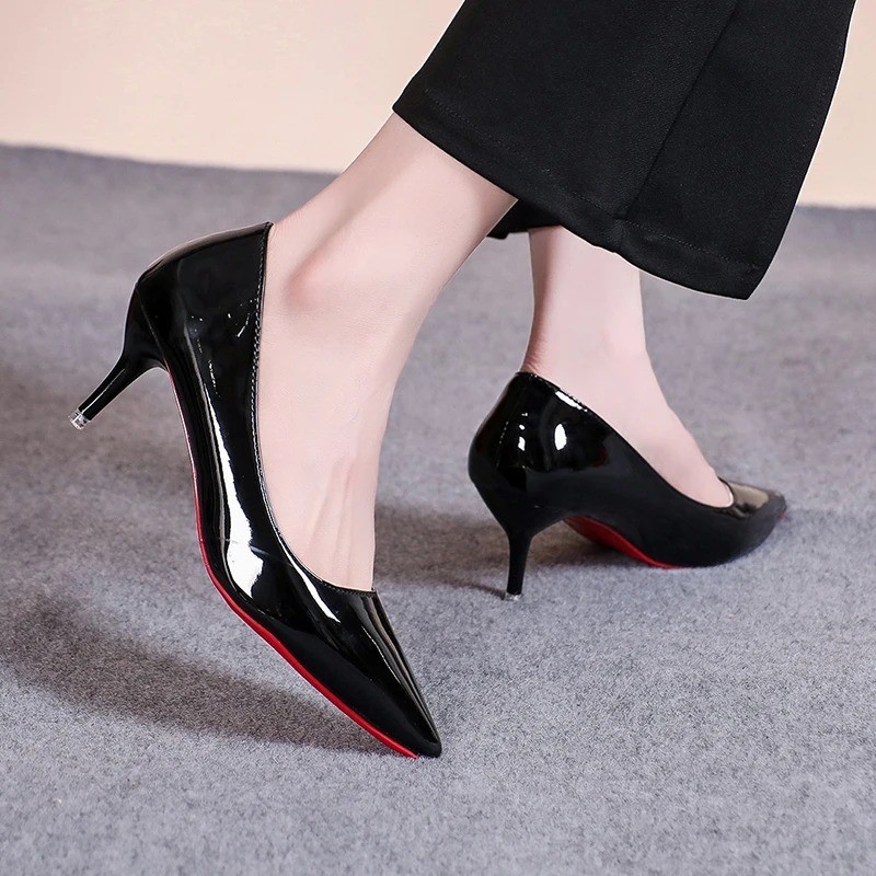 Sexy Red Bottom Women High Heels Classic Ladies Pumps Pointed Toe Stiletto Shoes