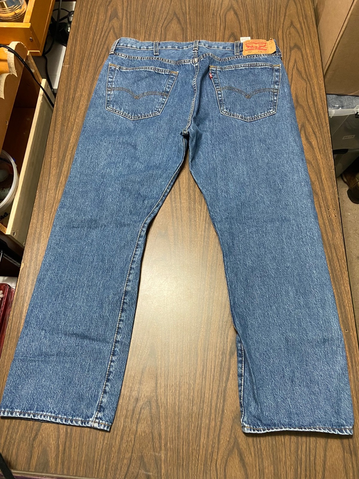 Levis 501 Button Fly Jeans Straight Leg Color Blue 40X30