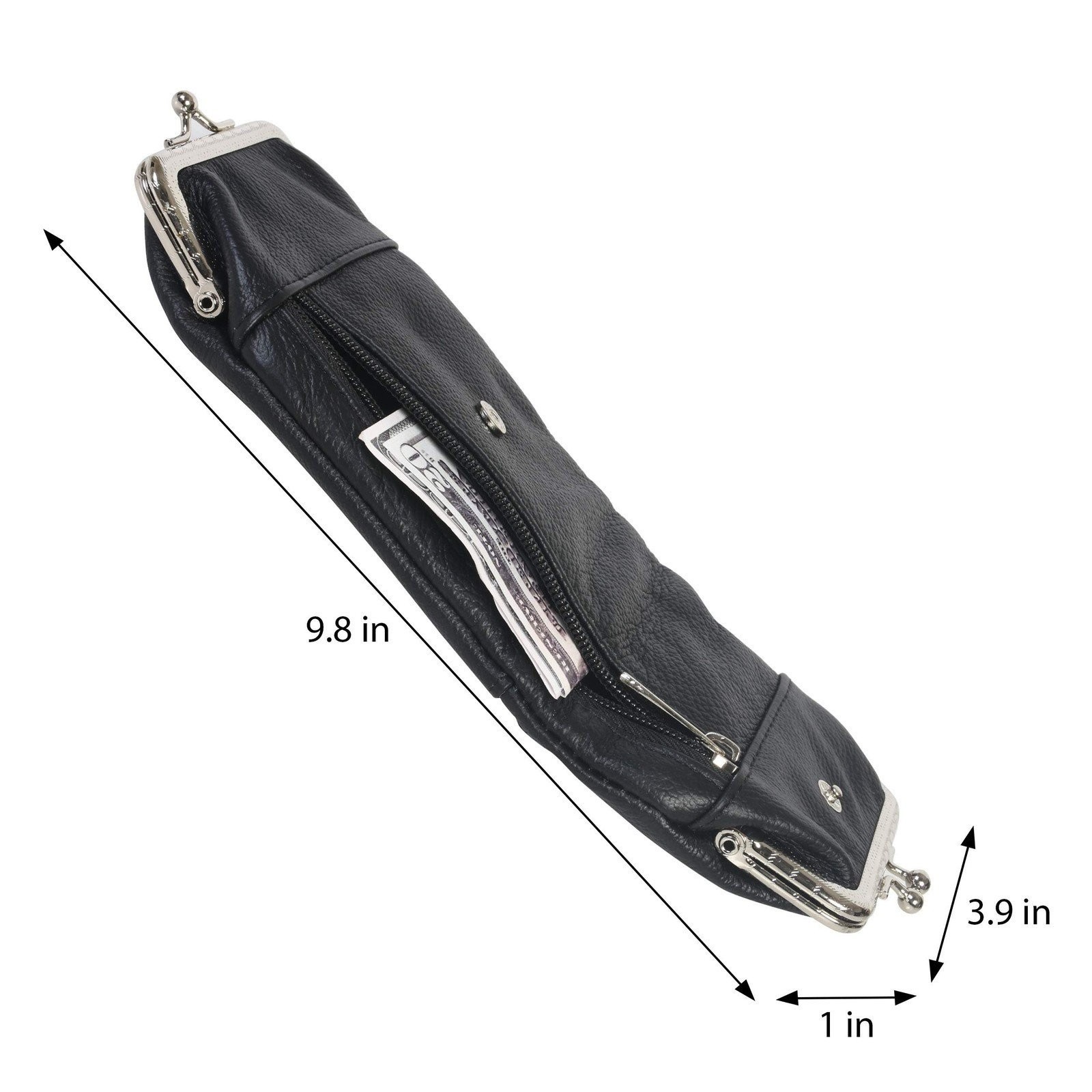 Womens Leather Cigarette and Lighter Case with Twist Clasp (Wine)