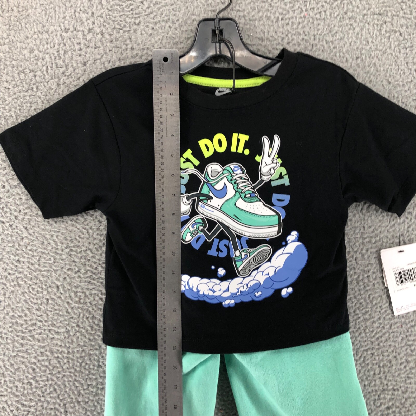 Nike Girls Best Foot Forward Wide Leg Pants Set Black Green Size 5
