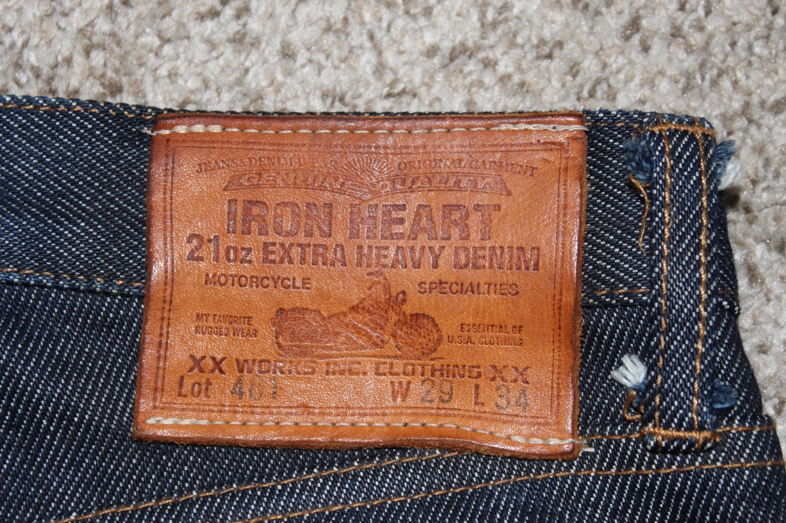 Iron Heart 461 21 Oz Boot Cut Selvedge Denim Jeans 29W L34 Made in Japan