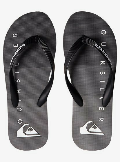 Quiksilver Men’s Molokai Massive Flip Flops Sandal Black Logo 8/9/10/11/12