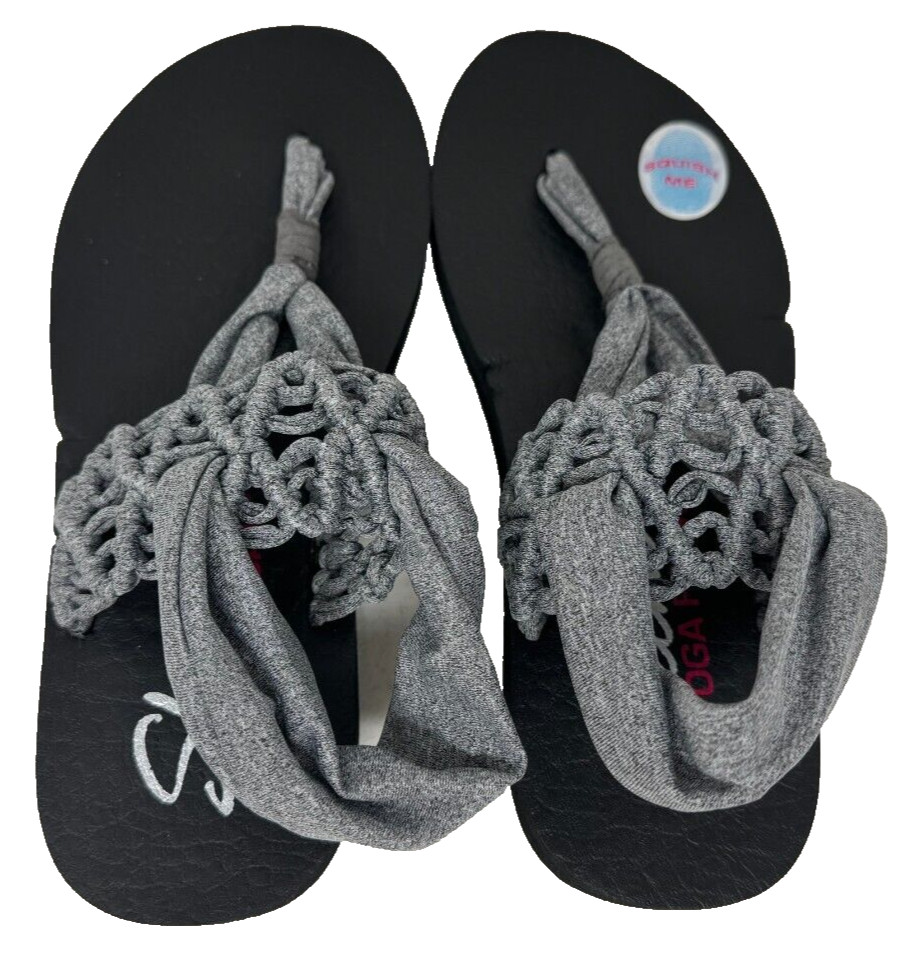 Skechers Women’s Meditation Knotted Studio Sling Yoga Foam Sandals Gy Size:7 72G