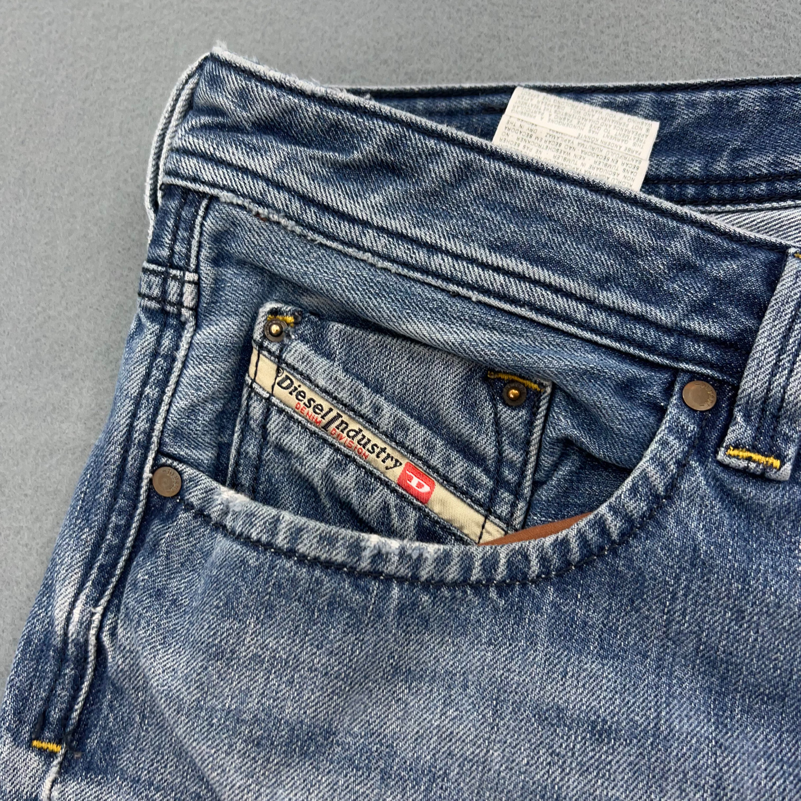 Diesel Larkee Jeans Mens 38×31 Blue Regular Straight Distressed