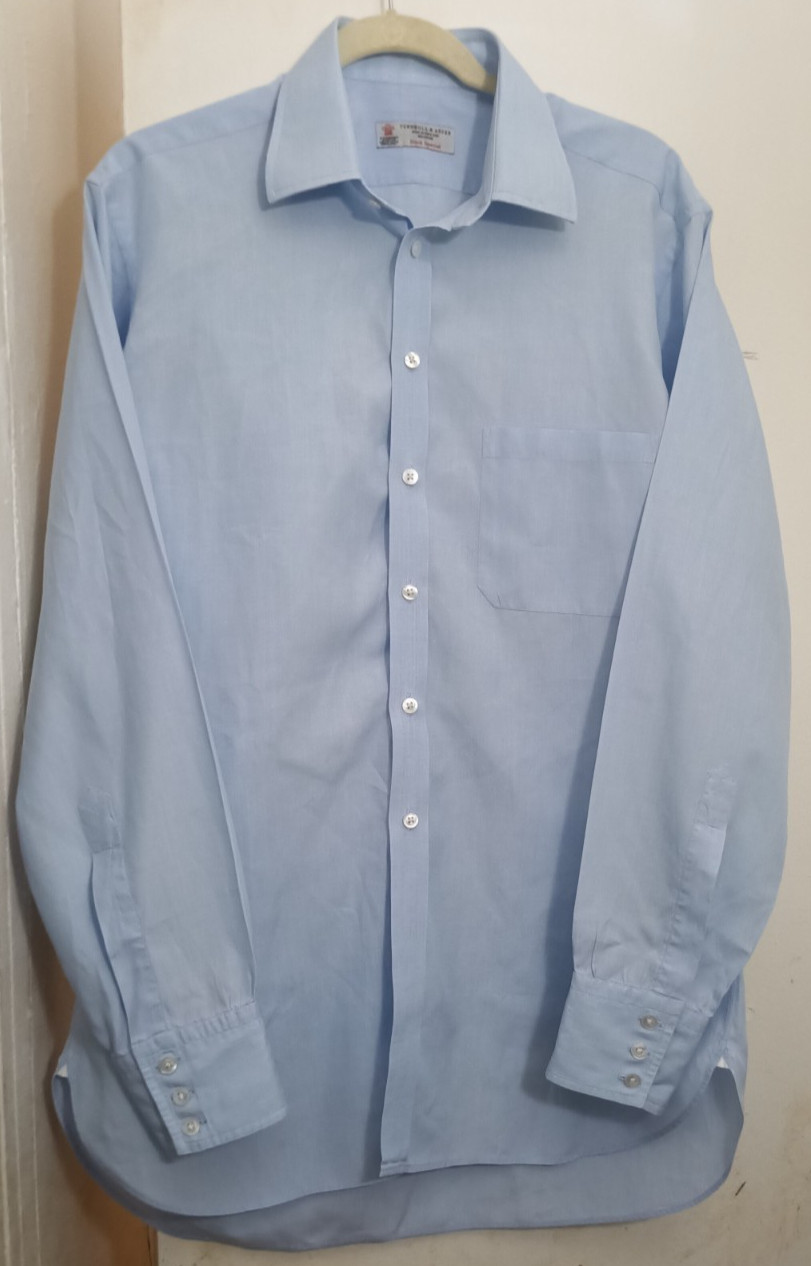 Turnbull & Asser Men’s Size: 15.5 Slim Fit Dress Shirt Blue Made in England