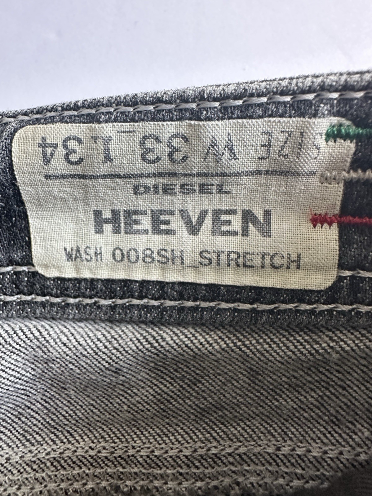 DIESEL Men’s Gray/Black Heeven Button Fly Distressed Denim Jeans- Size 33×34