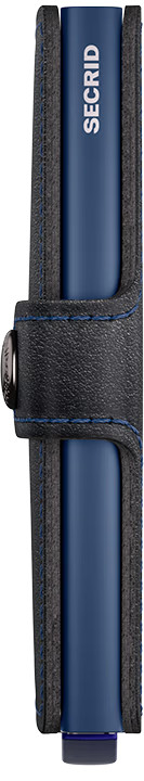 Secrid Miniwallet Original Black Navy Leather RFID Wallet M-BLACK-NAVY NEW