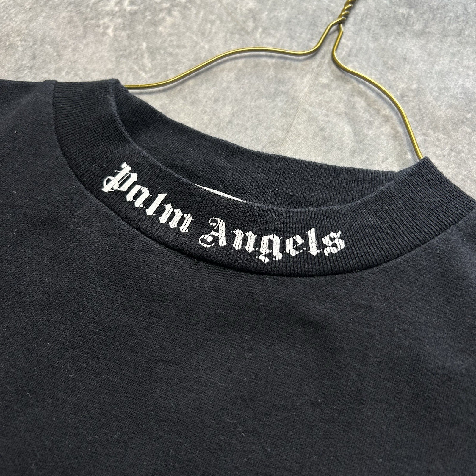 Palm Angels Big Logo T-Shirt Authentic Oversized Fit Men Size XS Black