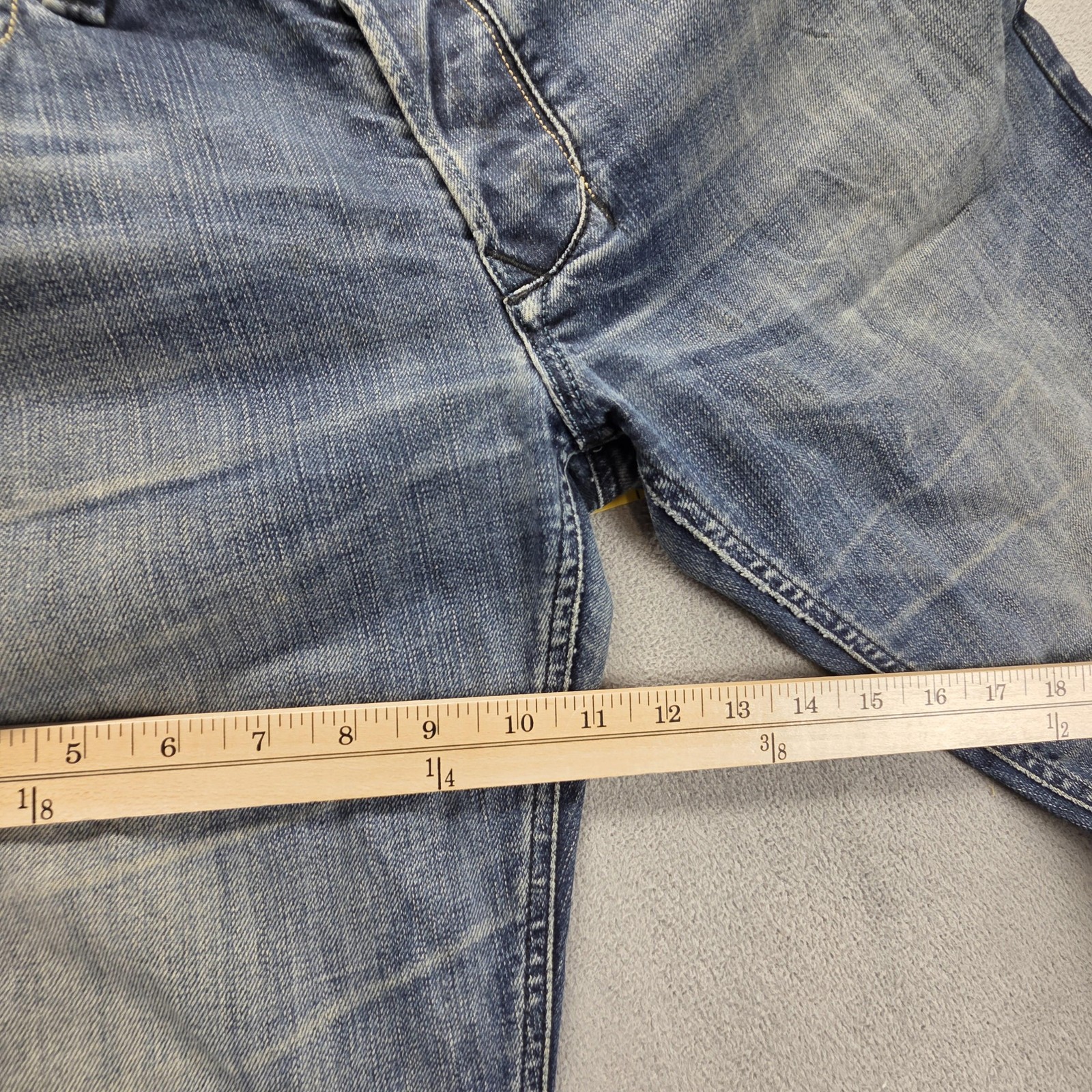 Diesel Jeans Mens 33×32 Blue Larkee Regular Straight Stretch Altered Hem 008B2