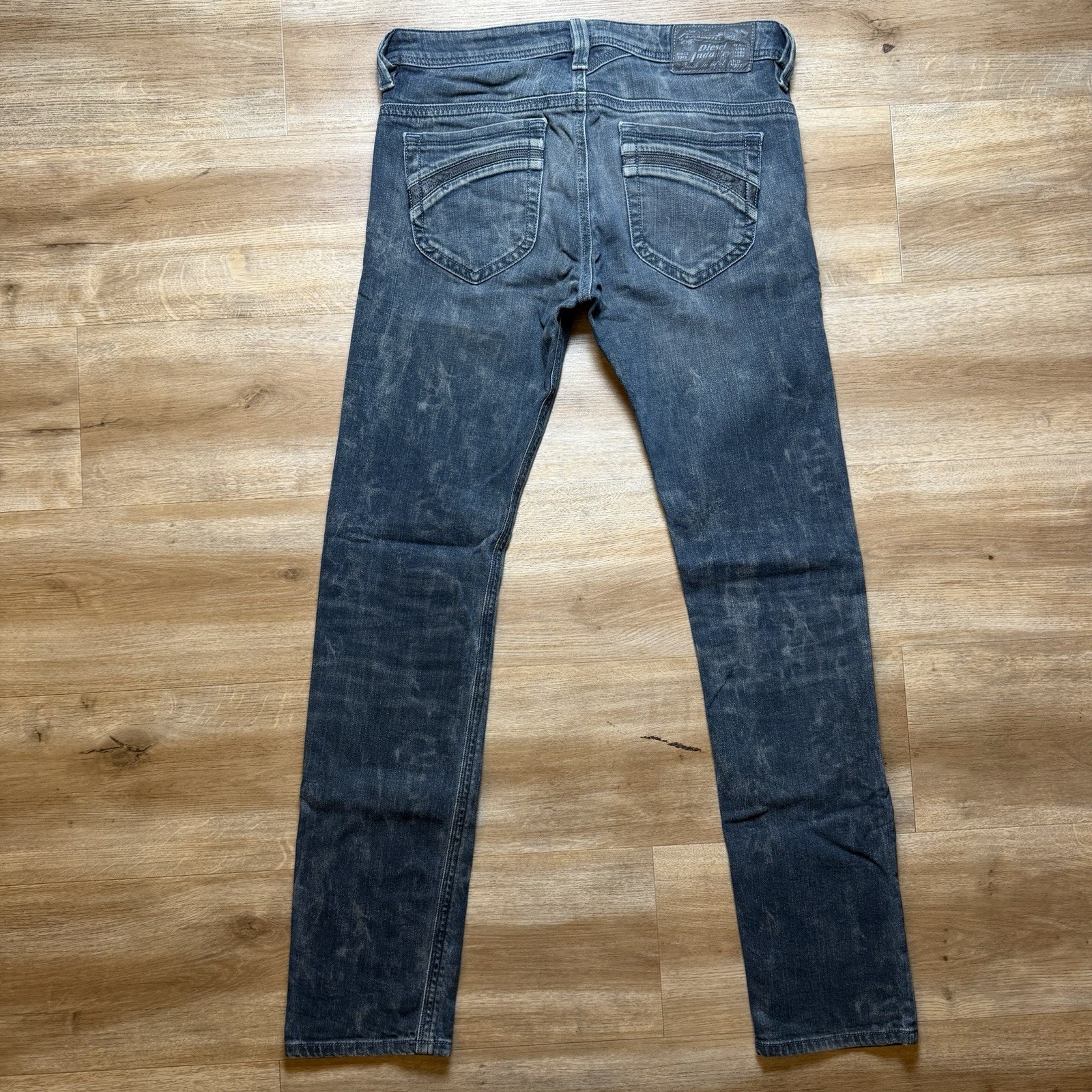 Diesel Thanaz Jeans Men 30×30 Dark Indigo Slim Skinny Stretch Dirty Wash 008S9