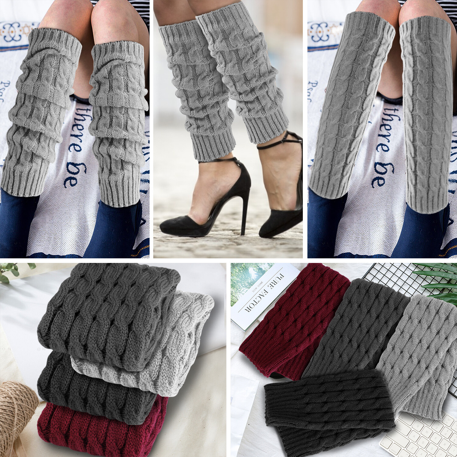 Sock Covers Leg Covers Chunky Wool Pile Sock Covers Fall/Winter Knitted Foot