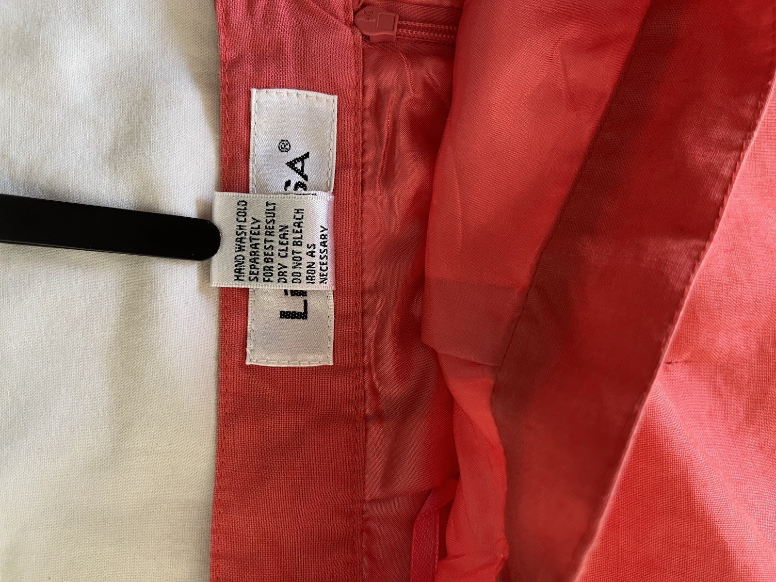Lined 100% Linen Coral Or Mellon Pink A-line Skirt Size M