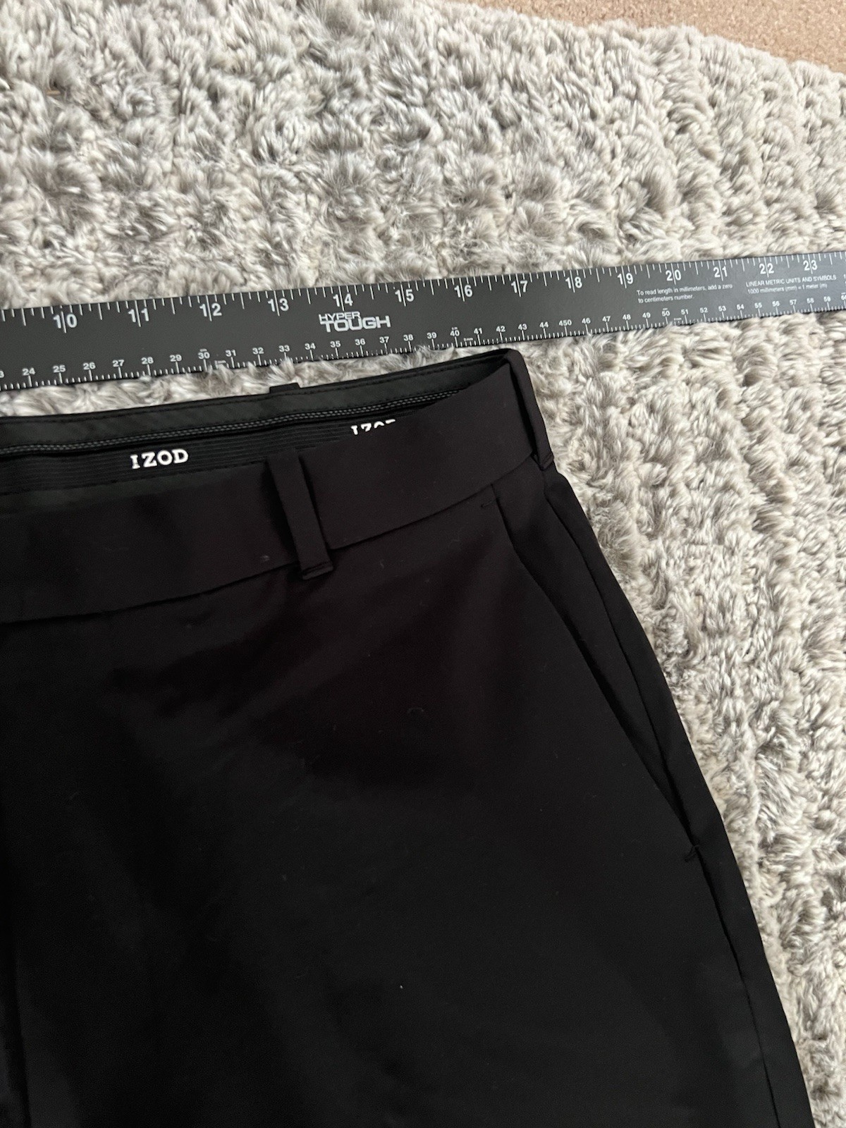 NWT IZOD Performance Stretch Comfort Flex Mens 32X32 Non Iron Straight Fit Black