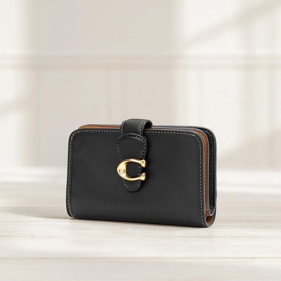 NEW COACH Tabby Medium Wallet Leather Black CA193 outlet New F/S Ships from US