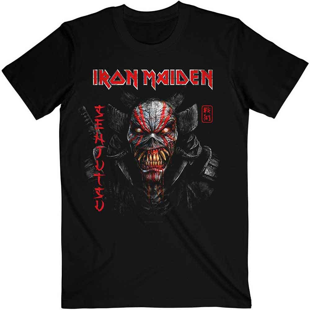 Iron Maiden Senjutsu Black Cover Vertical Logo T-Shirt Black New