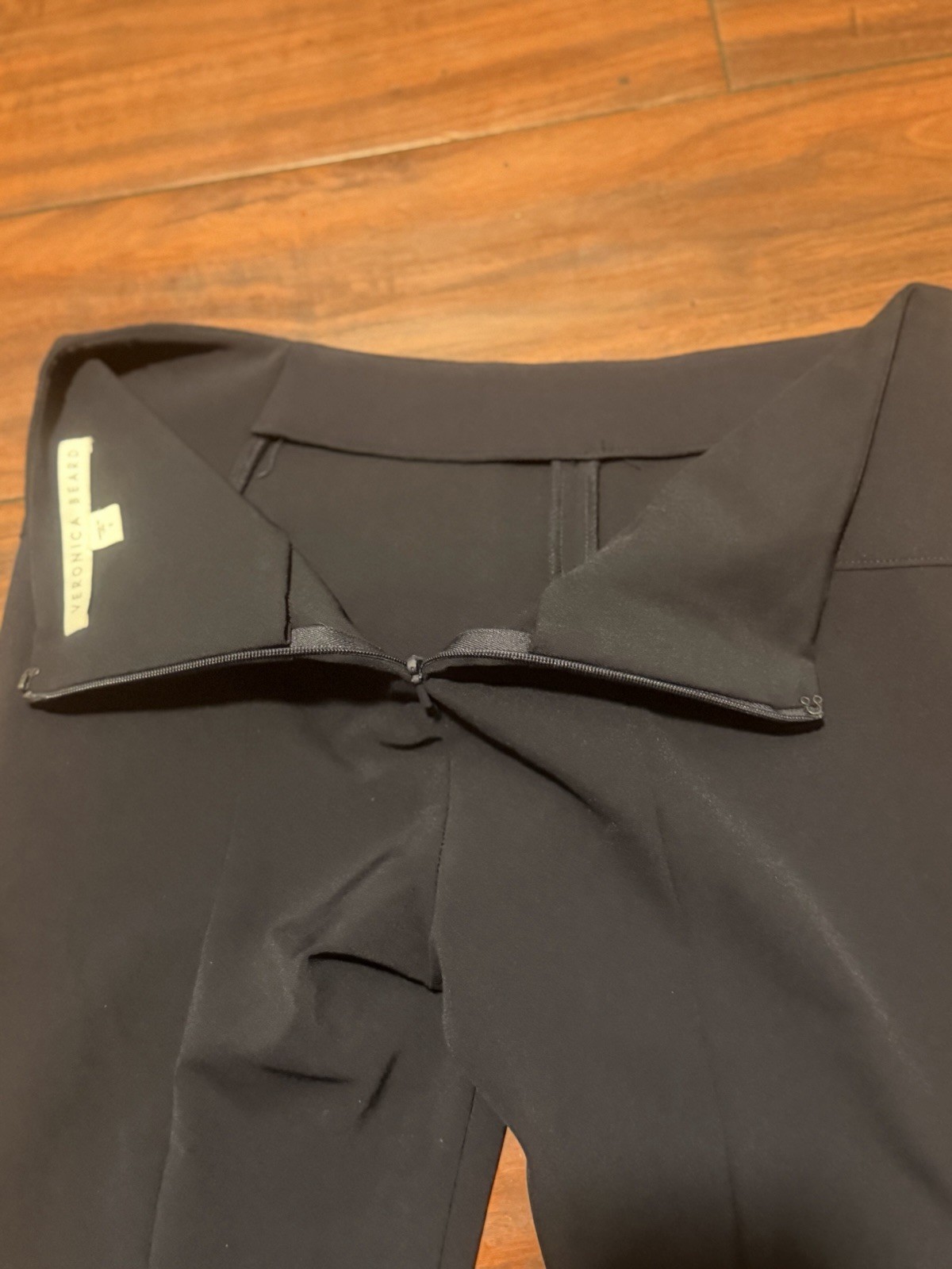 VERONICA BEARD Dress Pants Navy Nylon Polyester Straight Leg Back Zipper