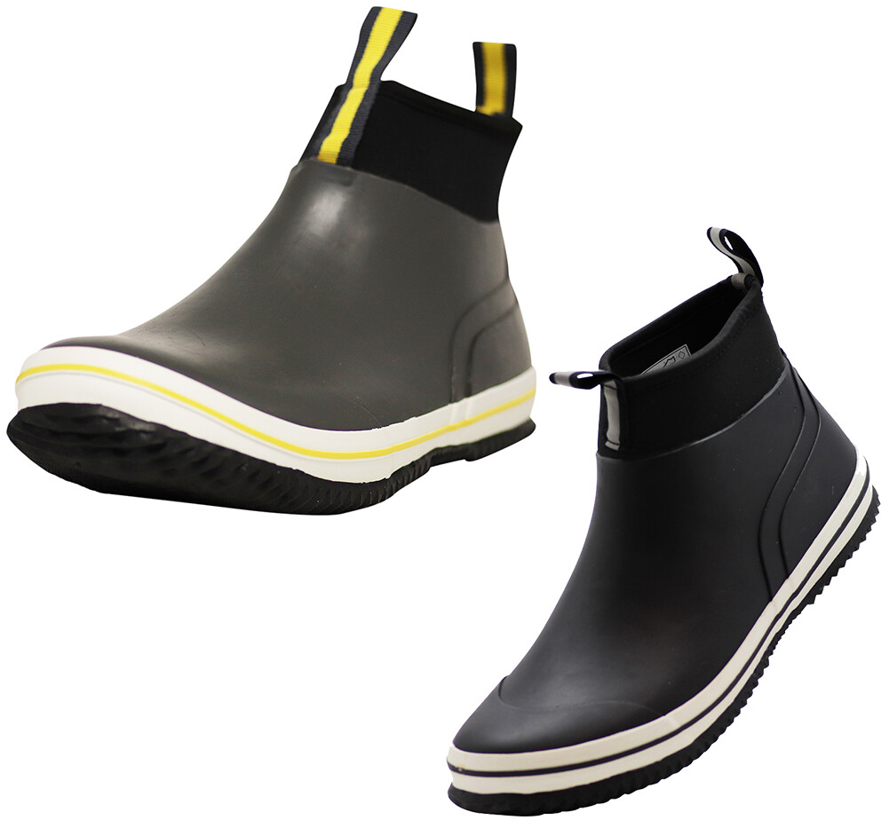 NORTY Rubber Waterproof 6 inch Ankle Rain Boot Shoes for Men – Runs 1 Size Big