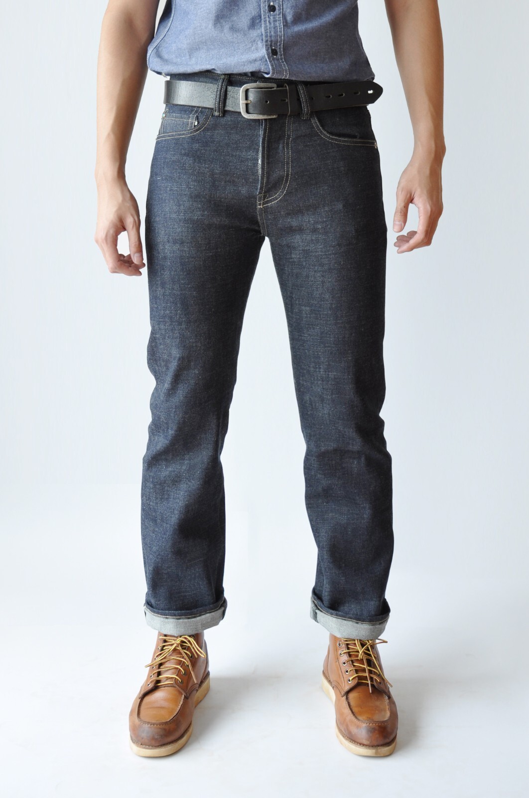 Simple&Raw Heavy Rodeo 16oz Blue Selvedge Denim Men’s Jeans Slim Straight Fit