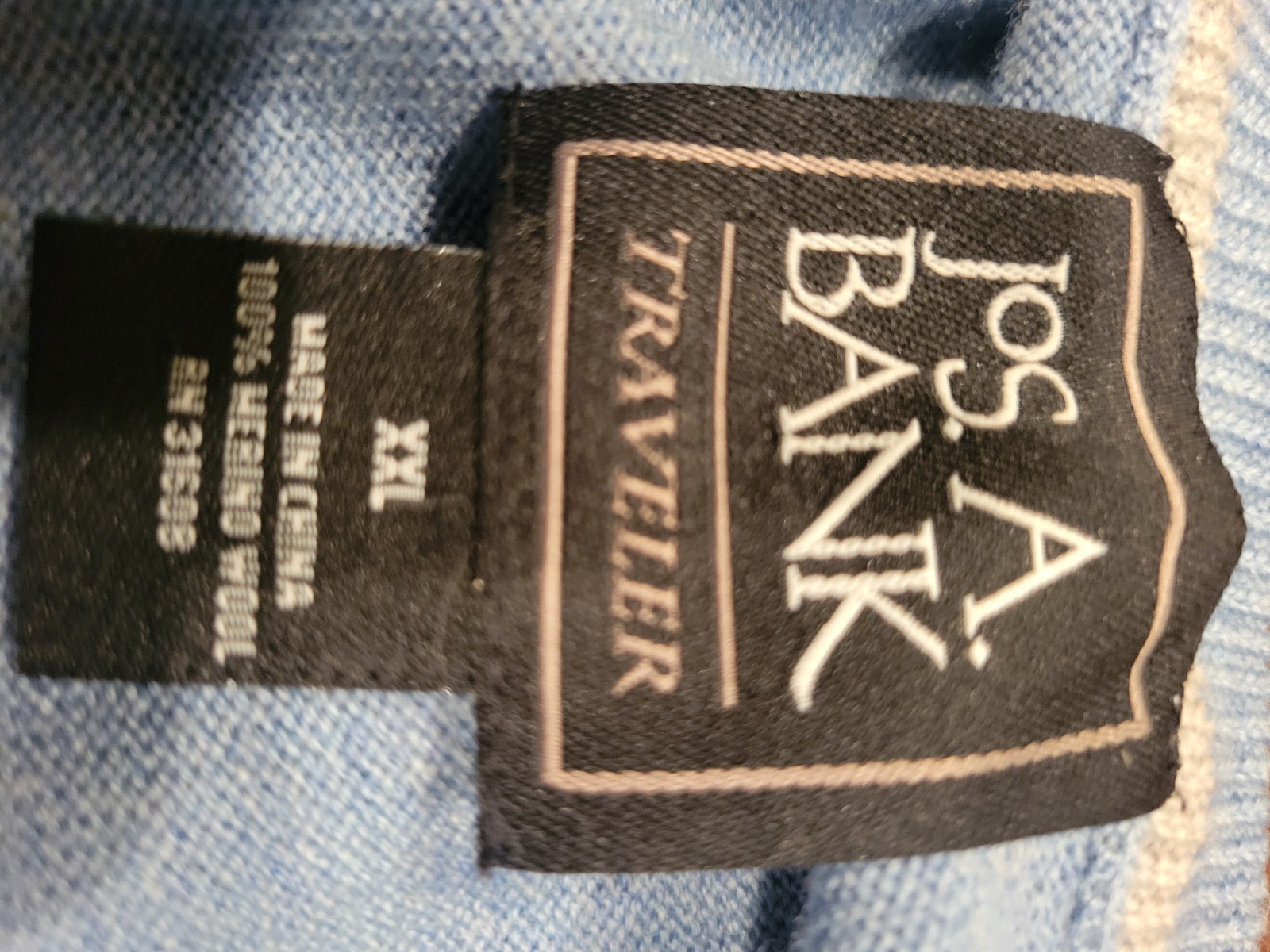 Jos. A. Bank Traveler Men’s 100% Merino Wool Blue V-neck Sweater Pullover 2XL