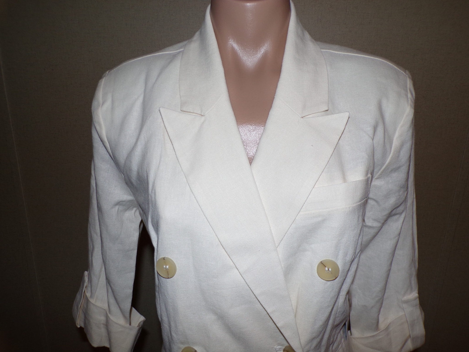 Sofia Jeans Sofia Vergara Blazer Jacket Medium Cream White Roll Tab Sleeve NWT