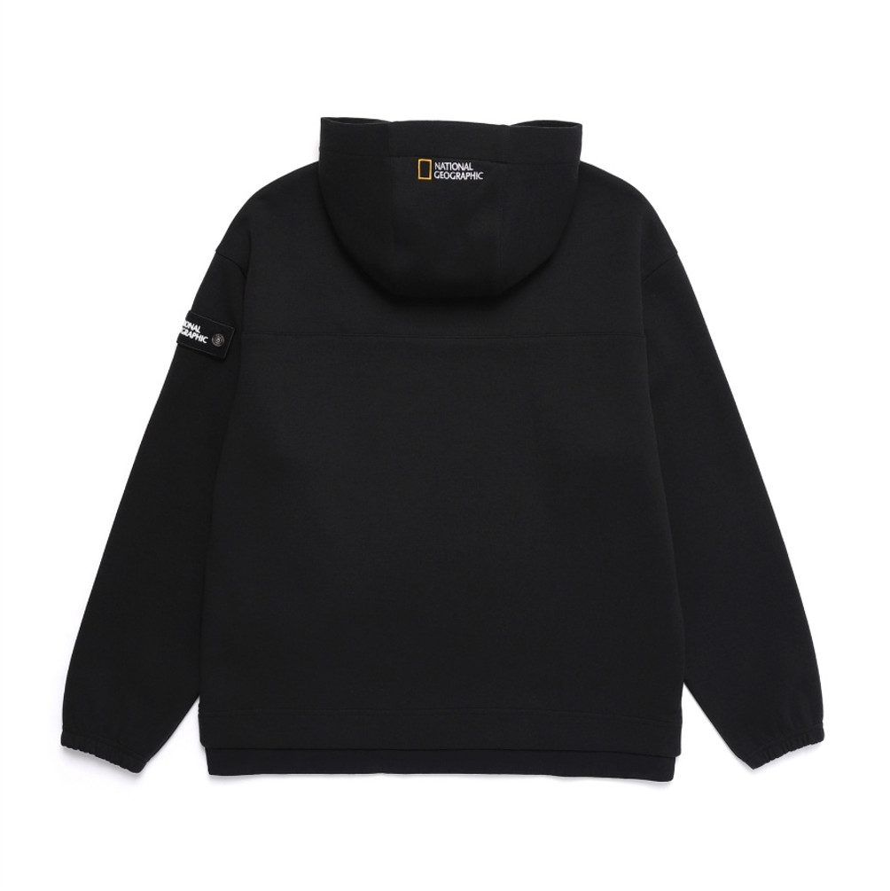 National Geographic Hybrid Semi-Offset Hoodie CARBON BLACK ASIAN FIT
