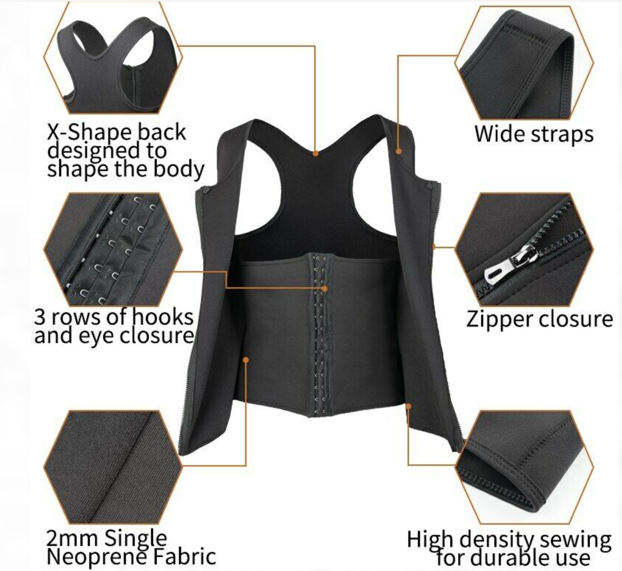 Men Neoprene Sauna Sweat Vest Body Shaper GYM Waist Trainer Fat Burner Shapewear