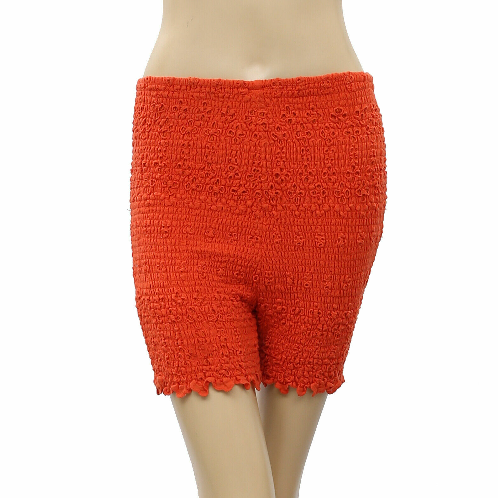 Free People FP One Caraway Smocked Shorts Eyelet Embroidered Beach M 215662