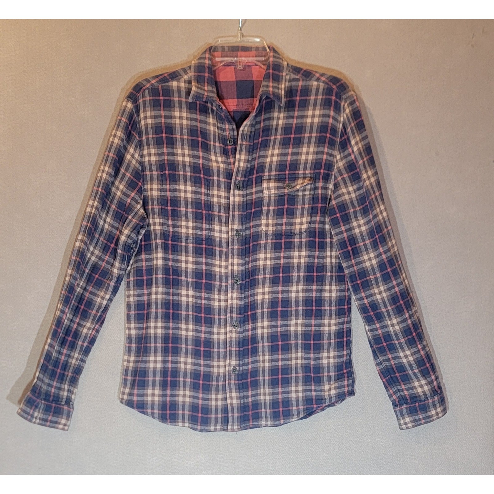 Faherty Reversible Stretch Blanket Shirt Flannel Button Up Men Small